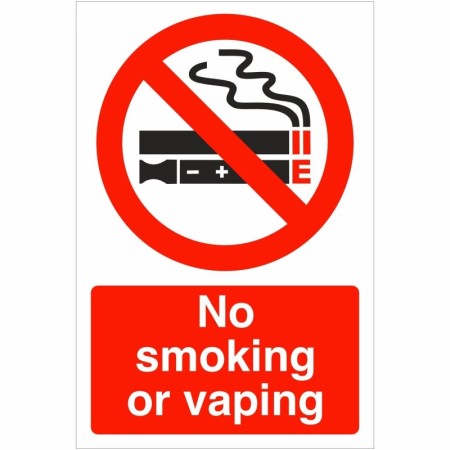 No smoking or vaping prohibition safety sign