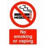 No smoking or vaping prohibition safety sign