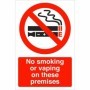 No smoking or vaping on these premises prohibition sign