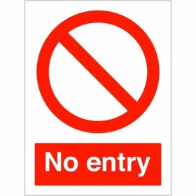 No Entry prohibition safety sign