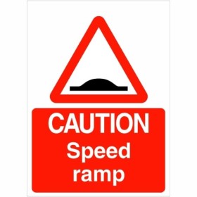 Caution Speed Ramp Sign with speed ramp warning symbol