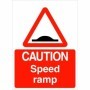 Caution Speed Ramp Sign with speed ramp warning symbol