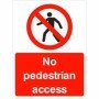 No Pedestrian Access prohibition safety sign with red symbol and text