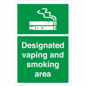Designated vaping and smoking area safety sign