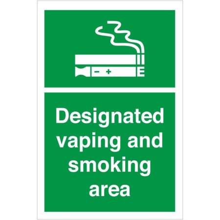 Designated vaping and smoking area safety sign