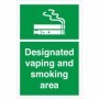 Designated vaping and smoking area safety sign