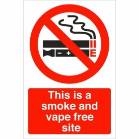 This is a smoke and vape free site prohibition sign