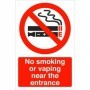 No smoking or vaping near the entrance prohibition sign