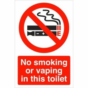 No smoking or vaping in this toilet prohibition sign
