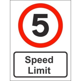5MPH speed limit sign with speed restriction symbol