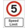 5MPH speed limit sign with speed restriction symbol