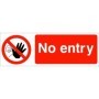 No Entry prohibition sign with red background and white text