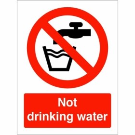 Not Drinking Water prohibition safety sign