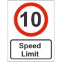 10MPH speed limit sign with red circular border