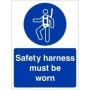 Safety harness must be worn BS 5499 compliant mandatory PPE safety sign