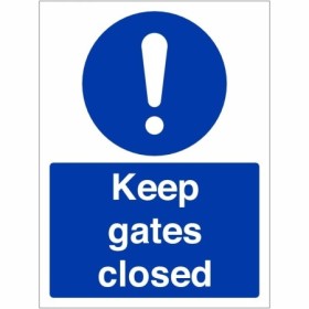 Keep Gates Closed mandatory safety sign