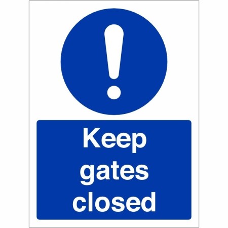 Keep Gates Closed mandatory safety sign