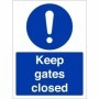 Keep Gates Closed mandatory safety sign