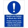 Health And Safety At Work Act 1974 mandatory workplace safety sign