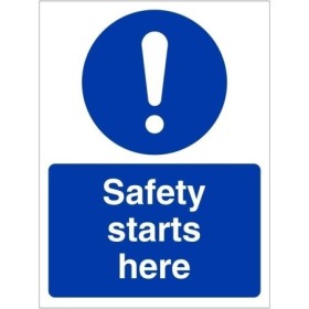 Safety Starts Here mandatory workplace safety sign