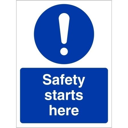 Safety Starts Here mandatory workplace safety sign
