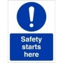 Safety Starts Here mandatory workplace safety sign