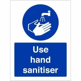 Use hand sanitiser mandatory hygiene sign