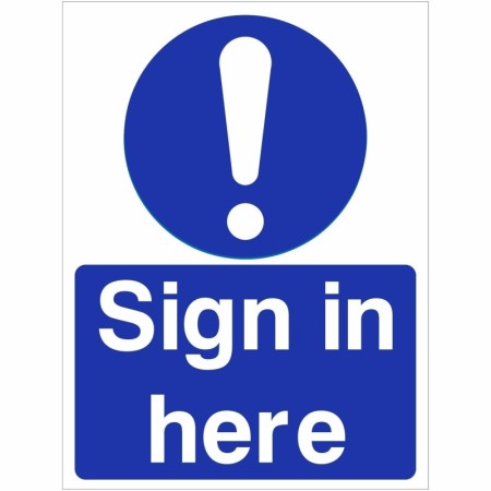 Sign in here information safety sign