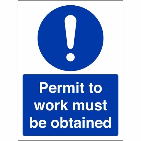 Permit To Work Must Be Obtained mandatory safety sign