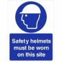 Safety helmets must be worn on this site mandatory safety sign