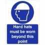 Hard hats must be worn beyond this point mandatory safety sign