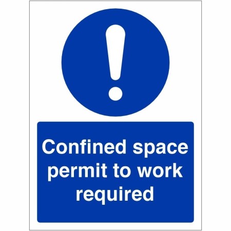 Confined Space Permit To Work Required mandatory safety sign