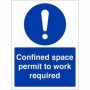 Confined Space Permit To Work Required mandatory safety sign