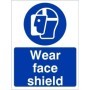 Wear face shield BS 5499 compliant mandatory PPE safety sign