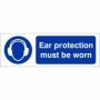 Ear protection must be worn mandatory safety sign with ear defenders symbol