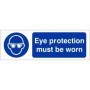 Eye protection must be worn mandatory safety sign with safety glasses symbol