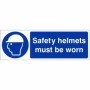 Safety helmets must be worn mandatory sign