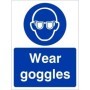 Wear goggles eye protection mandatory PPE safety sign