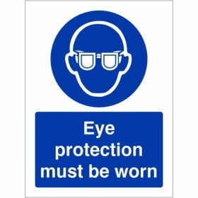 Eye protection must be worn mandatory PPE safety sign