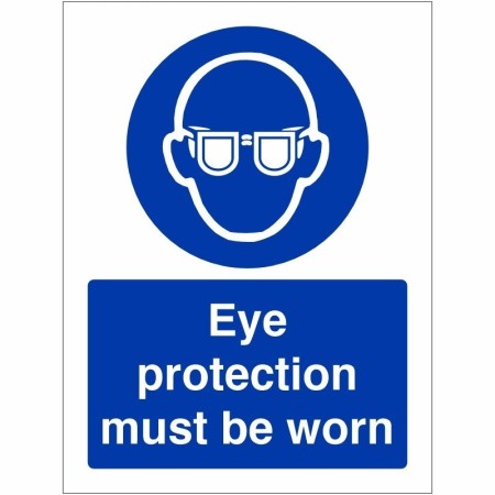 Eye protection must be worn mandatory PPE safety sign