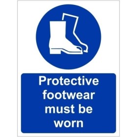 Protective footwear must be worn mandatory PPE safety sign
