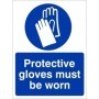 Protective gloves must be worn hand protection mandatory PPE safety sign
