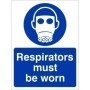 Respirators must be worn mandatory PPE safety sign