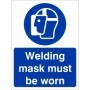 Welding mask must be worn mandatory PPE safety sign