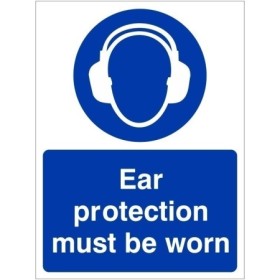 Wear ear protection mandatory PPE safety sign