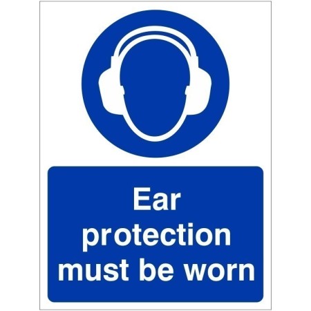 Wear ear protection mandatory PPE safety sign