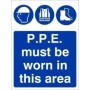 PPE must be worn in this area mandatory safety sign