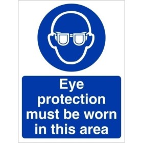 Eye protection must be worn in this area mandatory PPE safety sign