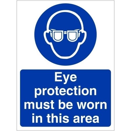 Eye protection must be worn in this area mandatory PPE safety sign