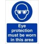Eye protection must be worn in this area mandatory PPE safety sign